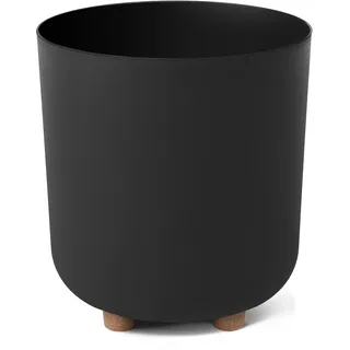 LAMELA Kunststoff Blumentopf rund mit Füßen, Ø 19 cm, 4,5 L - Schwarz