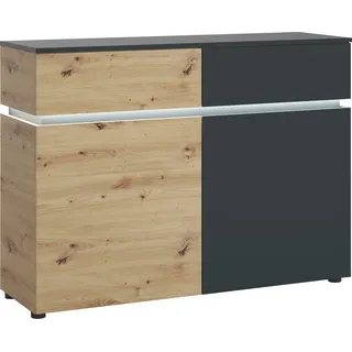 Sideboard HOME AFFAIRE "Luci", eichefarben artisan, kosmos anthrazit, B:120cm H:90cm T:40cm, Holzwerkstoff, Sideboards, Sideboard, Breite 120 cm