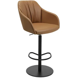 Johann Jakob Barhocker , , Metall, Leder , Echtleder , Nappaleder , Drehteller , cm , Lederauswahl, Sitzfläche 360° drehbar , Esszimmer, Stühle, Hocker