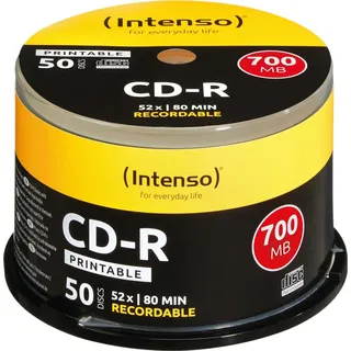 Intenso CD-R Rohlinge 700MB 52x 50er Spindel Cakebox bedruckbar