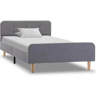 vidaXL Bettgestell Hellgrau Stoff 100x200 cm - Grau