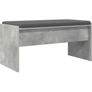 Flurbank mit Kissen Beton Grau 83 x 38 x 40 cm - Grau