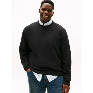 Rundhalspullover "BT-PIMA ORG CTN CASHMERE CN-B", Herren, Gr. 3XL, schwarz, Strick, Obermaterial: 92% Baumwolle, 8% Wolle, TOMMY HILFIGER BIG & TALL, Rundhals, Bündchen, Pullover Rundhalspullover