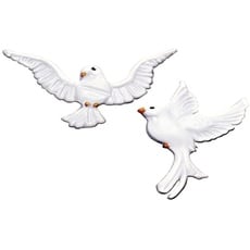 Rayher Hobby Rayher Wachsmotiv Taube, bemalt, weiß, nicht gelackt, 2 Stück, ca. 4 cm, zum Kerzen verzieren, Verzierwachs zur Hochzeit, Hochzeitskerze, 3110200