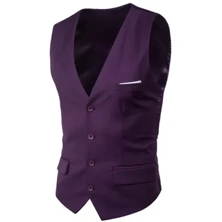 SHACE Herren Anzugweste - Frühling Und Herbst V-Ausschnitt Mode Regular Fit Herren Einfarbig Einreiher Schlank Business Party Hochzeit Groomsmen Anzug Weste