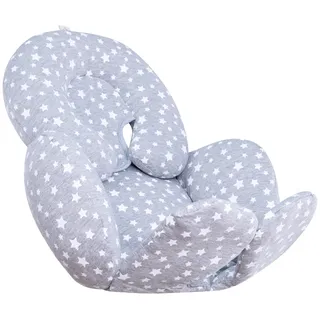 JYOKO Kids Sitzverkleinerer Antiallergikum Universal Baby 100% Baumwolle (White Star, Enthält eine Kopf- und eine Körperstütze)
