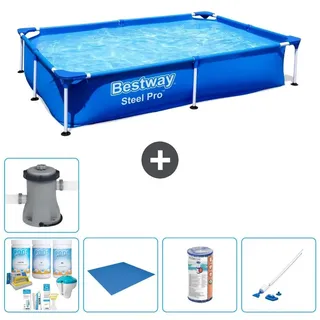 Bestway Steel Pro Rechteckig - 221x150x43 cm - 6-teilig S22065 - Blau