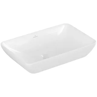 Villeroy & Boch Venticello Halbeinbau-Aufsatzwaschbecken, ohne Hahnloch, mit Überlauf, 550x360mm, 41135501, Farbe: Weiß