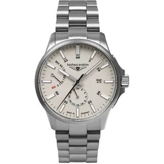 Bauhaus Aviation Herrenuhr mit Titanband Automatik 10 ATM Saphirglas Gangreserve Datum 2860M-5