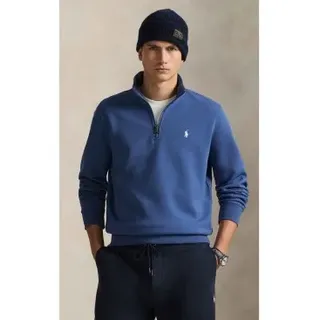 Polo Ralph Lauren für Herren. 710P06234504 Doppelt gestrickter Pullover mit kurzem marinefarbenem Reißverschluss (XL), Lässig, Baumwolle, Kl