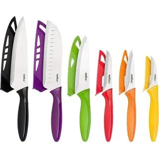 Zyliss E920144, Messer-Set, Edelstahl, Polypropylen, Thermoplastisches Elastomer (TPE), Kunststoff, Weiß, Ergonomisch