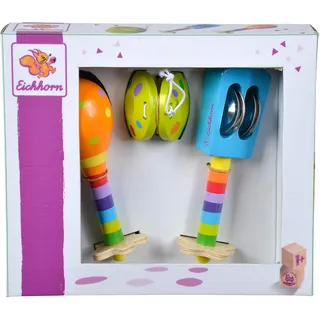 Eichhorn Musik Set Rassel/Maracas/Kastagnette 3-teilig mehrfarbig