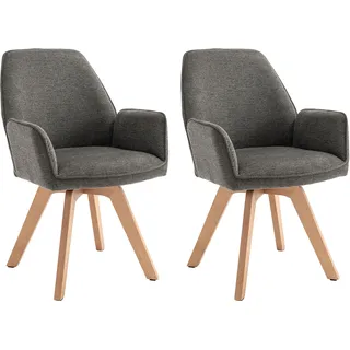 byLIVING Esszimmerstuhl »Tony« (Set) 2 Stk.mit Massivholzgestell eichefarbig, 360 Grad drehbar, hoher Sitzkomfort