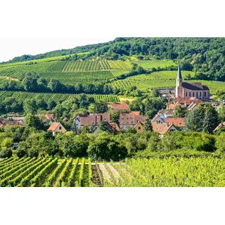 Papermoon Fototapete »Dorf in Landschaft«, bunt