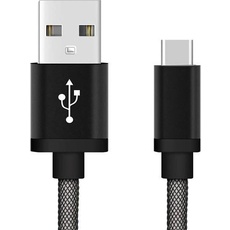 Reekin Kabel (USB-C) 1 Meter (Schwarz-Fishing Net) (1 m, USB 2.0), USB Kabel