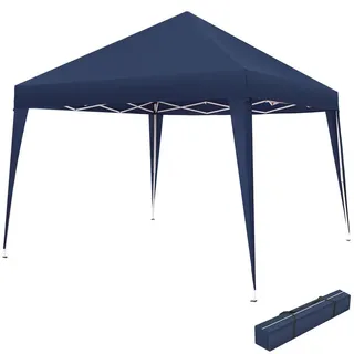 tectake Pavillon Linosa, inklusive Spannseile, Heringe und Tragetasche, blau , Blau , Kunststoff , Quadratisch , 300x255x300 cm , Sonnenschutz, Pavillons