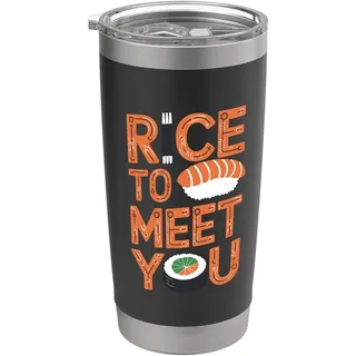 Rice To Meet You - Lustiges Sushi Doppelwandiger Edelstahl-Thermobecher