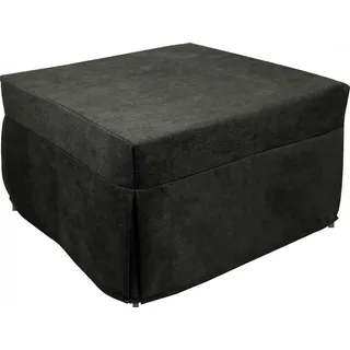 Puof in ein Einzelbett umwandelbar,  Italy, Klappbett, Pouf mit abnehmbarem, platzsparendem Stoff für das Wohnzimmer, cm 78x78 / 195h45, Grau - Grau