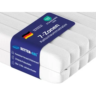 Betten-ABC KSP-500 XXL, Matratze in Härtegrad H4 Kaltschaummatratze in Härtegrad 4, Bezug waschbar, Größe: 90x190