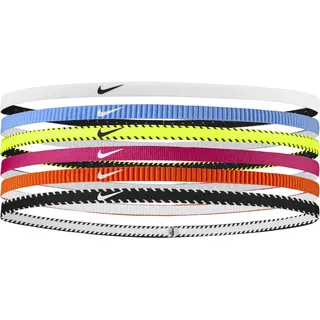 Nike Herren Flex Classic Slim Headbands 6er Pack Stirnbänder Running Fitness Training Sport Haarband Set schmal, Volt/Vivid Pink/White, One Size