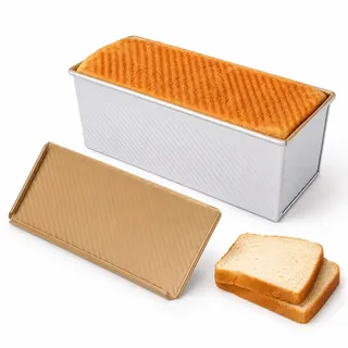MUXHEL 1200g Brotbackform, Toastbrot Backform mit Deckel, Antihaft Brotbackformen, Toastbrot Backform, Brotbackform mit Deckel, Kastenform Toastbrotform für Brot Toast - 37 x 12.5 x 12cm