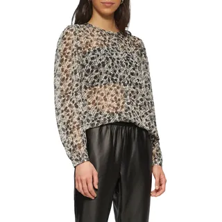 QS Leicht transparente Chiffonbluse mit All-Over-Print