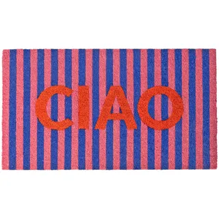 FISURA - Fußmatte außen Tabellen Fußmatte aus Kokosnuss mit Rutschfester PVC-Rückseite. Fußabtreter für den Eingang. Handbemalt. Abmessungen:70 x 40. Quadrate (Ciao, Streifen)