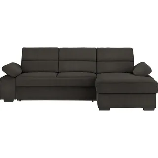 Cantus Ecksofa , Dunkelbraun , Textil , Uni , Ottomane rechts, L-Form , 258x166 cm , Typenauswahl, Stoffauswahl, seitenverkehrt erhältlich, Hocker erhältlich , Wohnzimmer, Sofas & Couches, Wohnlandschaften, Ecksofas