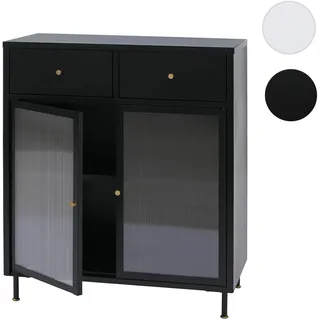 Kommode HWC-O87, Schrank Sideboard Highboard, Staufächer Schubladen Industrial Metall Schilfglas 96x
