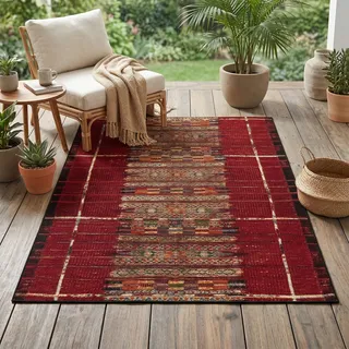 Gino Falcone Outdoor-Africa 38 Outdoor-Teppich 80 x 165 cm Rot