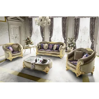 Wohnzimmer Tische Barock Holz Couchtische Kaffee Klassischer Couchtisch Tisch - Gold