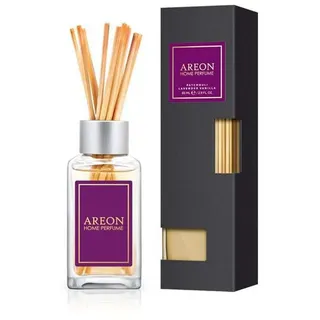 Areon Home Perfume Raumduft-Diffusor, 85 ml, Premiumqualität, 10 Rattanstäbchen – Patschuli, Lavendel und Vanille