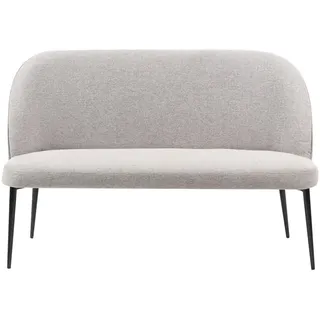 Beliani 2-Sitzer-Küchensofa hellgrau Osby , Grau, Schwarz , Textil , 130x85x49 cm , Wohnzimmer, Sofas & Couches, Sofas, 2-Sitzer Sofas