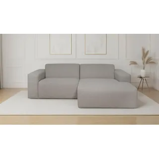 OTTO home Ecksofa »Koa, 228 cm, L-Form, Modulsofa in Cord, Chenille, Struktur, Webstoff« Designsofa, weicher Lounge-Sitzkomfort, Welleunterfederung, bodentief, grau
