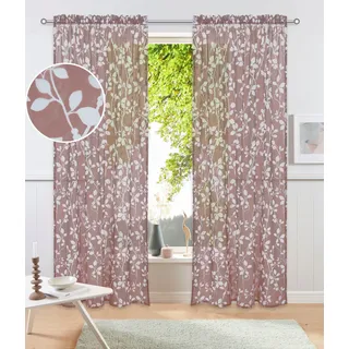 Gardine OTTO HOME "Issoire" Gr. 1, braun, B:140cm H:145cm, Polyester, Gardinen, Gardine, Wohnzimmer, Schlafzimmer, Esszimmer, gemustert, modern