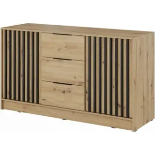 Moderne Kommode mit Schublade Sideboard, Wohnzimmer, Esszimmer, Flur & Diele Schrank Highboard - Kommode JOHN 3D Artisan - Braun