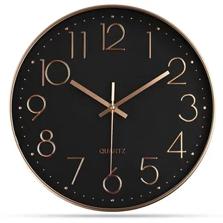 Delgeo Moderne Wanduhr 25 cm roségold