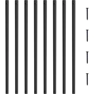 Vevor Metallbaluster für Treppen, 25 x 5,5 x 965 mm, flache dekorative Geländerstäbe aus Aluminiumlegierung, 72er-Pack Deckbaluster mit Schrauben, klassisches hohles Deckgeländer
