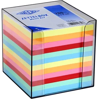 WEDO Zettelbox aus Kunststoff gefüllt mit circa 700 Blatt 90 x 90mm
