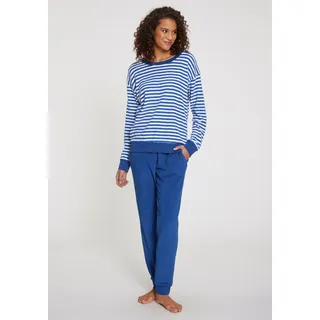 Vivance Dreams Pyjama, (2 tlg.), aus weichem Frottee, blau