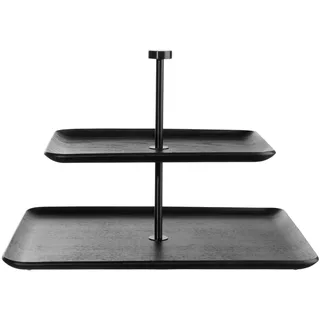 ASA Selection Wood schwarz Etagere 2-stufig rechteckig 25cm