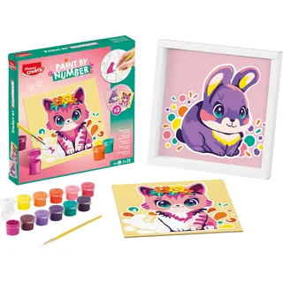 Maped CREATIV - Kreativ-Set Malen nach Zahlen - Katze + Hase, Rosa