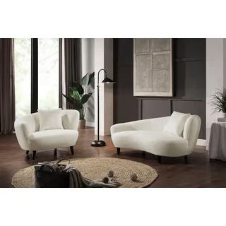 Atlantic Home Collection Loungesessel »Olivia«, XXL-Sessel, Nierenform-Sessel mit Zierkissen im Originalbezug, beige