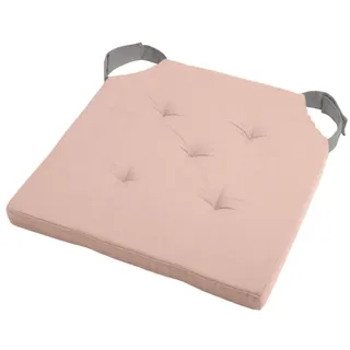 Lovely Casa Duo Sitzkissen Klettverschluss, Baumwolle, Puder/Maus, 38 x 38 x 4 cm