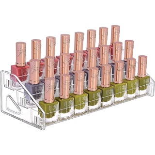 JessLab Nagellack Organizer, 3-Stufige Klarer Acryl Nagellack Halter Åtherische Öle Kosmetik Vitrine Makeup Organizer Kosmetik Aufbewahrung für Badezimmer Waschtisch Arbeitsplatte