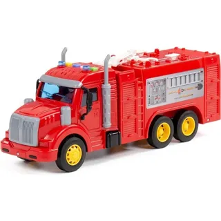 Polesie 86518 'Profi' Feuerwehrauto mit Antrieb, Licht, Sound im Karton - Rot