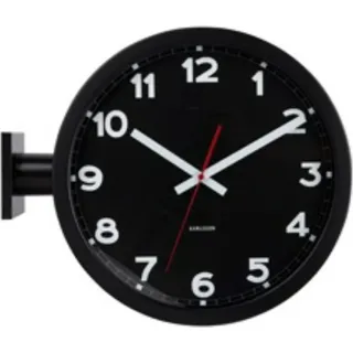 Karlsson – Wanduhr New Classic doppelseitig – Schwarz - Schwarz