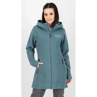 Fleecejacke DEPROC ACTIVE "GLORY APRIL", Damen, Gr. 48 (XL), grau (smoke), 100% Polyester, figurbetont, gerader Abschluss, Jacken Fleecejacke, mit 2-Wege-Reißverschluss