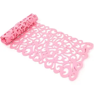 Anawakia Filz-Tischläufer Rechteck Hohl Filz Tischläufer Die Blume Hohl Tischband Tischdecke Eingelegtem Tischdecke 102 cm (Rosa)
