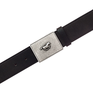 Koppelgürtel MUSTANG, Herren, Gr. 105, braun (dunkelbraun), Rindsleder, unifarben, Gürtel Koppelgürtel, Mit charakteristischer Koppelschließe, im Vintage-Look, 4 cm